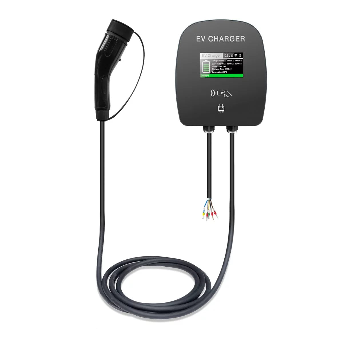 Hysun Model3 7KW 11KW 22KW Wallbox EV Charger type 2 connector Commercial using with OCPP
