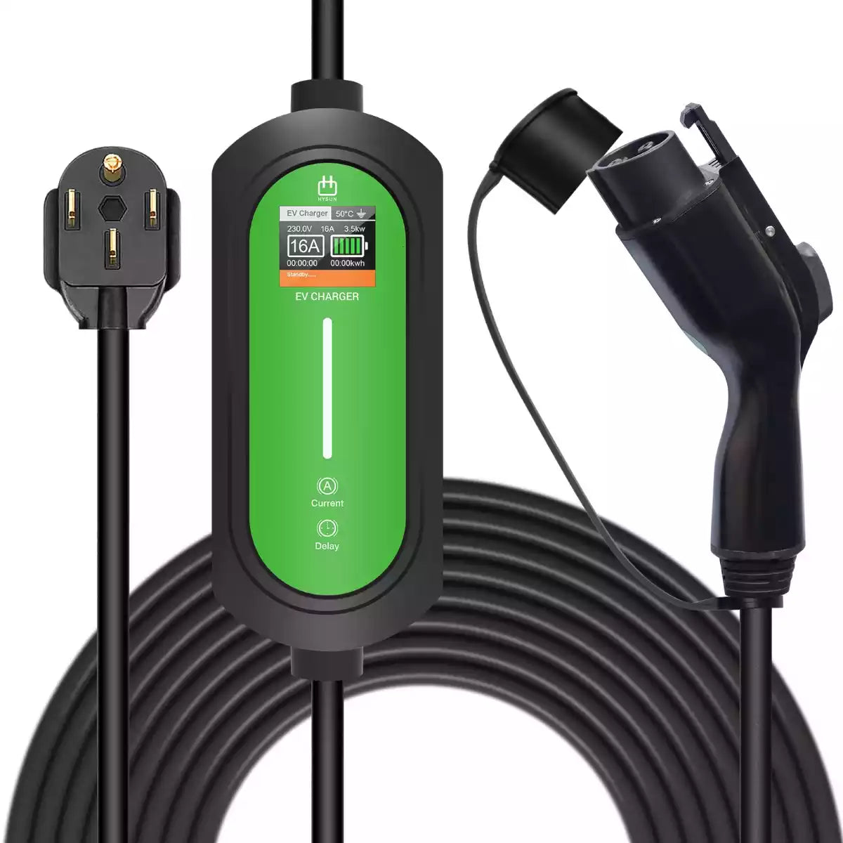 Hysun Level 2 3.5KW 7KW Portable EV Charger with J1772 Charging Plug