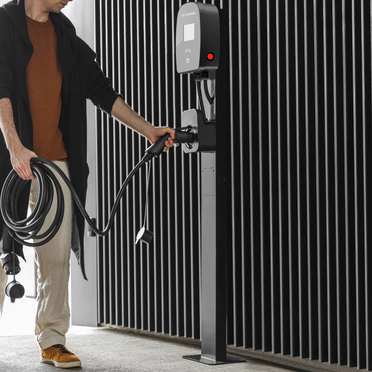 Hysun Model3 7KW 11KW 22KW Wallbox EV Charger type 2 connector Commercial using with OCPP